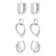 thumbnail image 1 of Juego de 3 Pendientes Modernistas Brillantes JeenMata Oro Blanco, 1 of 5
