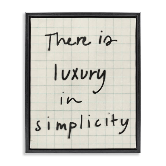 Stupell Industries Modern Luxury In Simplicity Scrawl Black Floating Frame Canvas Art, 17 x 21, by Victoria Barnes