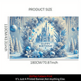 thumbnail image 2 of 1 piece, birthday banner background decoration, 2D flat dreamy ice and snow princess castle background wall hanging decorative banner, party supplies, indoor/outdoor party decoration, entrance passag, 2 of 6