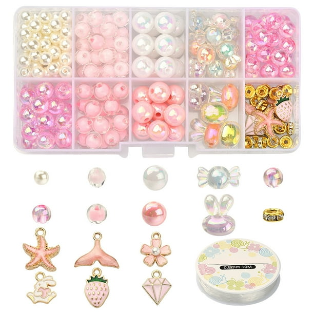 GOOHOCHY 1 juego de kit para hacer joyas, kit para pulseras de cuentas, material para hacer joyas, kit para pulseras de cuentas, cuentas artesanales