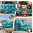 thumbnail image 5 of Green Outdoor Waterproof Pillow Covers, Modern Geometric Fish Scale Abstract Moroccan Decorative Square Throw Pillowcase Sofa Cushion Sham for Patio/Couch/Chair, 26"x26" 2 Pack, 5 of 8