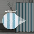 thumbnail image 3 of Shower Curtain Abstract Classic Turquoise and White Stripe Graphic Modern Waterproof Polyester Fabric 72 x 72 inches Set with Hooks, 3 of 6