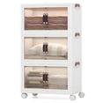 thumbnail image 1 of Costway 25.5 Gallon Storage Bins 3-Tier Stackable Storage Boxes with Lid Lockable Casters, 1 of 10