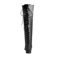 thumbnail image 6 of Ferwind Women's Over the Knee Boots Lace-up Satin Accent Adult Black  9, 6 of 9