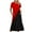 Red, variant on Inleife Womens Summer Dresses Women's Fashion Round Neck Short Sleeve Patchwork Printed Dress Long Dresses