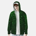 thumbnail image 2 of Lsque Green Sparkling Pattern UPF 50+ Lightweight Sun Protection Men's Women's Long Sleeve Shirt, Hoodie Performance -Large, 2 of 7
