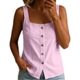 thumbnail image 1 of Fewfanhot Spring Tops for Women 2026 Trendy Ribbed Tank Tops Slim Fit Square Neck Sleeveless Shirts Slit Hem Summer Casual Basic Tanks, 1 of 7