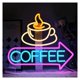 thumbnail image 1 of Letrero De Neón"Coffee" Con Luz LED Regulable Y Alimentación Por USB Para Decoración De Pared En Casa, Cafetería, Bar, Restaurante, Cocina, 37.4x32.5cm, 1 of 8