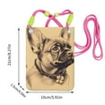 thumbnail image 5 of Lightweight Crossbody Cell Phone Purse Bag with Arm Band, Wallet & Key Pouch for Walking, Travel and Hiking, Bulldog Sketch, Fuchusia, 5 of 7