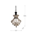thumbnail image 3 of Farmhouse Pendant Chandelier, Distressed White, French Country Wood Design, Bulb Not Included, 3 of 8