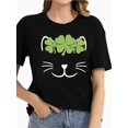 thumbnail image 3 of Women'S St. Patrick'S Day Cat Clover Graphic T-Shirt, Lucky Shamrock Short Sleeve Tee, Cute Casual Crew Neck Top, 3 of 7