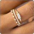 thumbnail image 1 of That Don't Tarnish Stackable Gold Rings For Women Trendy Dainty 14k Gold Stacking Cubic Zirconia Thumb Ring Set Promise Engagement Rings Size 7, 1 of 4