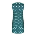 thumbnail image 5 of Feancey Boho Sundress for Women 2025 Casual Polka Dot Print Midi Dresses Summer Sleeveless V Neck Tank Dress Loose Flowy Beach Vacation Dresses Blue M, 5 of 7