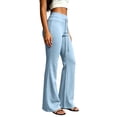 thumbnail image 6 of HomeDM Women's Sweat Pants Flare Leg Sweatpants for Lounge Yoga Light Blue Drawstring Elastic Workout Active Wear Bootcut Size L, 6 of 7