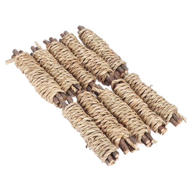 Palo de madera para masticar hámster, 10 unidades de palitos para masticar conejos, palitos para masticar para hámster, palitos para masticar para conejos, durabilidad probada en el tiempo Jadeshay A