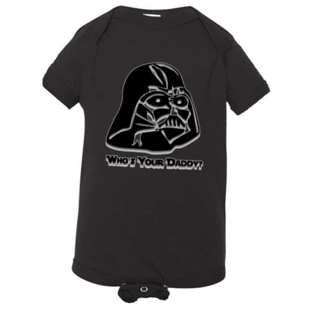 

PleaseMeTees™ Baby Cool Darth Vader Whos Your Daddy Embossed HQ Jumpsuit
