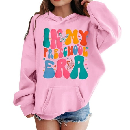 

Cropped Hoodie Girls Teen Girl Hoodies with Pocket Kids Girls Sports Shirt Boy Girl First Day Of School Casual Hoodie Pullover In My Preschool Shirt Kindergarten Hooded Sweatshirt With Pocket