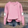 thumbnail image 4 of XIAONU Sweatshirts For Womens Halloween Cute Ghost Long Sleeve Printed Tops Pleasure Baggy Crewneck Pullover Sweatshirt, 4 of 5