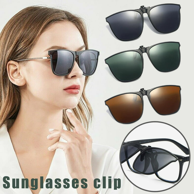 Fashion Polarized Flip Up Clip On Sunglasses Blue Fishing Protect