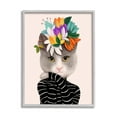 thumbnail image 4 of Stupell Industries Bold Floral Design Grey Cat Striped Sweater Framed Wall Art, 24 x 30, Design by Ioana Horvat, 4 of 5