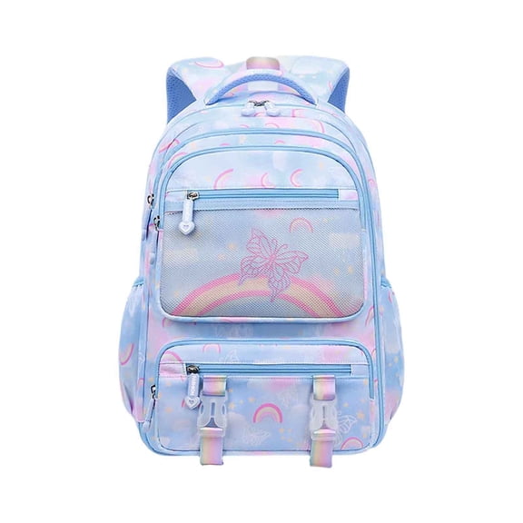 Fgnfyis School Backpack for Girls Freezer Style Opening Lightweight Friendly Large Capacity Elementary Children Ages 7 18 Kids Backpack Blue