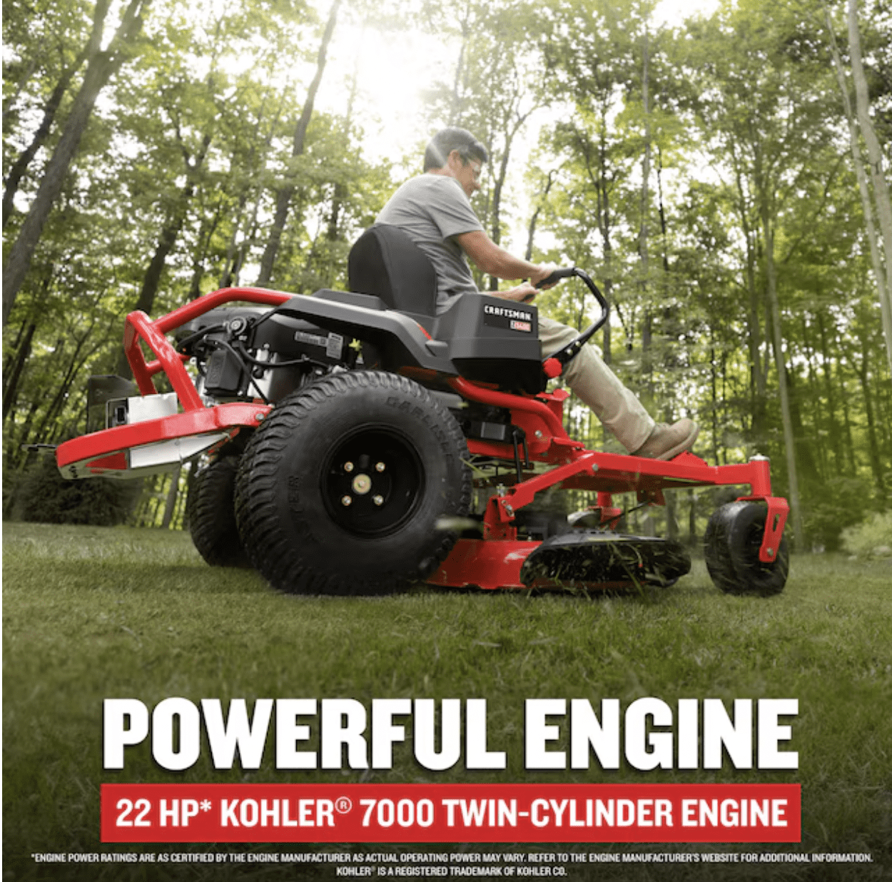 CRAFTSMAN Z5400 | 46-in 22HP Zero-Turn Riding Mower | 22 HP Kohler Engine | Hydrostatic Transmission | High-Back Seat (17ARFACT093)