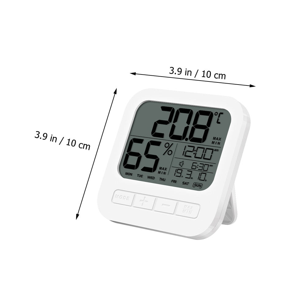 Pawsdot Indoor Hygrometer Digital Thermometer with Celsius Fahrenheit Display and Alarm Clock