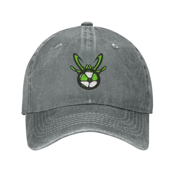 ZICANCN Football Team Logo Adjustable Baseball Cap Women , Hats for Men Adult Washed Cotton Denim Baseball Caps Fashion Gray