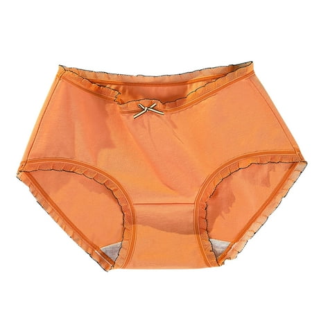 

ZMHEGW Women Panties Seamless Solid Mid Waist Seamless Comfortable Cotton Cotton Crotch Briefs Underwear