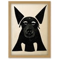 thumbnail image 1 of Abstract Black And White Terrier Dog Linocut Illustration Artwork Framed Wall Art Print A4, 1 of 4