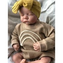 Lifelike Reborn Baby Dolls-19 inch Sleeping Realistic Adorable Newborn Baby Dolls, Soft Cloth Body with Feeding Toy for Kids Age 3
