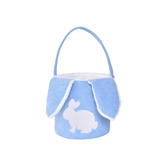 Corduroy Bunny Tote Basket for Easter Decorations, Candy Storage & Spring Festive Decor, Durable Soft Material, Versatile Gift Idea for Celebrations