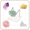 thumbnail image 3 of 2 Pcs Acrylic Stone Display Stand 2.3x2.3x2.4 inch Platinum & Golden Metal Arm Display Stand with Acrylic Base Mineral Specimens Display Easel for Gemstones Agates Rocks Crystal Ball, 3 of 9