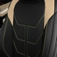 thumbnail image 4 of FH Group Universal Deluxe Faux Leather Car Seat Covers w Contrast Stitching Fit for Cars, Trucks, SUVs or Van –  Biege Front Seats, 4 of 8