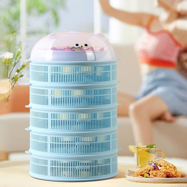 Utensilios de cocina, cubierta ahuecada para verduras apilada con tapa, cubierta multifuncional para restos de comida, cubierta de verano a prueba de moscas e insectos con 6 niveles.
