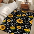 thumbnail image 4 of Black Yellow Sunflower Area Rugs 3'x5', Washable Small Throw Rugs for Living Room Bedroom, Summer Botanical Farmhouse Floral Indoor Outdoor Rug Non-Slip Low Pile Carpet Runner Reversible Floor Mats, 4 of 8