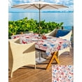 thumbnail image 5 of Fsddascl 4th of July Outdoor Tablecloth - 52x70 Inch Rectangle Dining Table Cover, Navy Blue Red Stars Independence Day Rustic Waterproof Outdoor Table Cloth with Umbrella Hole & Zipper for Patio, 5 of 7