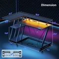 thumbnail image 5 of Satifur 39" Pro L-Shaped Gaming Desk Black, RGB LED, Power Hub & Monitor Riser for Ultimate Setup, 5 of 9