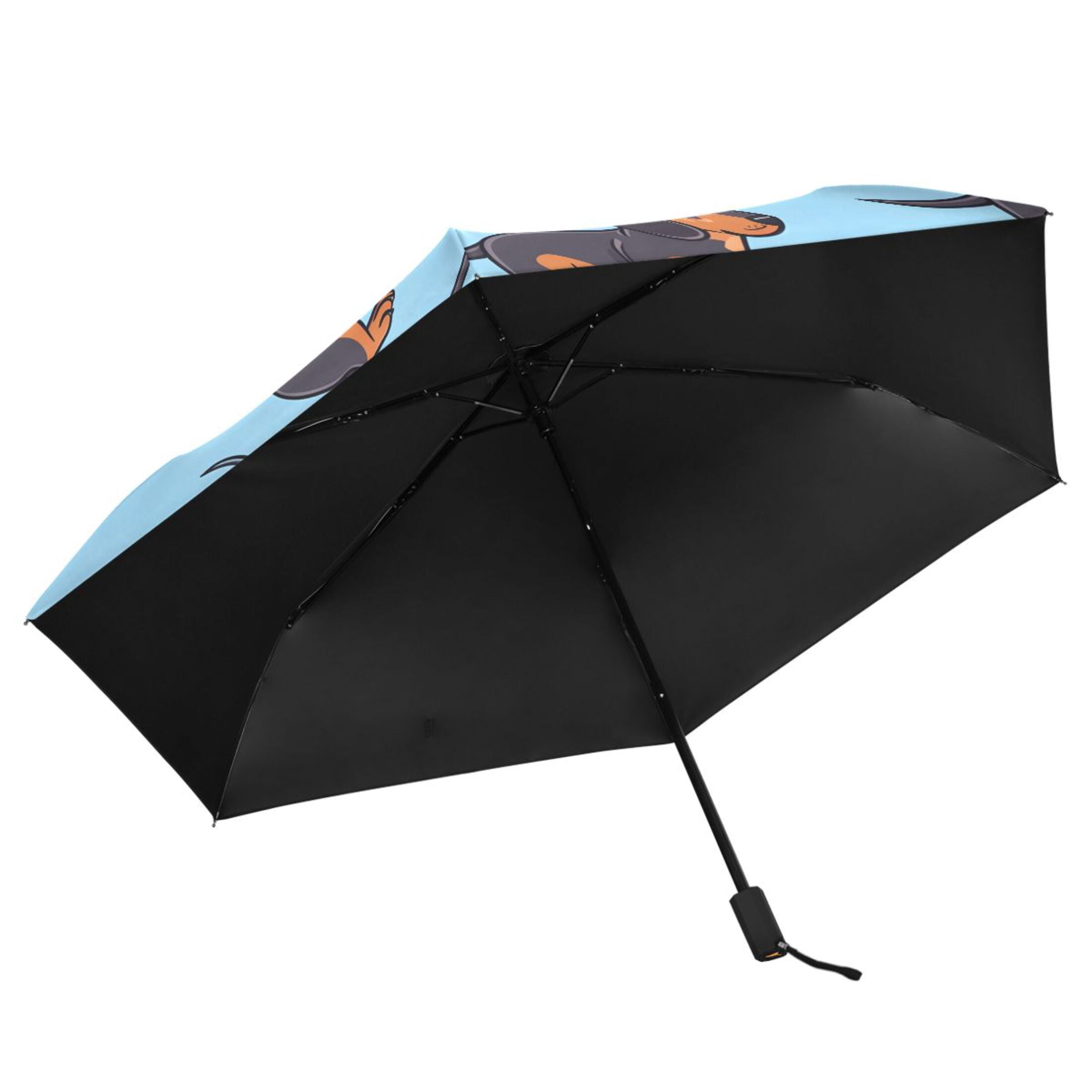 Cute Dachshund Dogs Compact Sun Umbrella Windproof Travel Umbrellas for Rain Strong Portable UV Protection