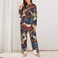 thumbnail image 2 of Daiia Samurai Frog Guitar for Women's Long-Sleeved Pajama Set – Soft & Comfortable Sleepwear Button-Up Pajamas Cozy Lounge Wear-XX-Large, 2 of 7