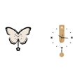 thumbnail image 1 of Reloj de pared redondo, silencioso, sin , acrílico, decorativo, imagen de mariposa y flor, ligero y silencioso, adecuado para sala de estar, dor, 1 of 8