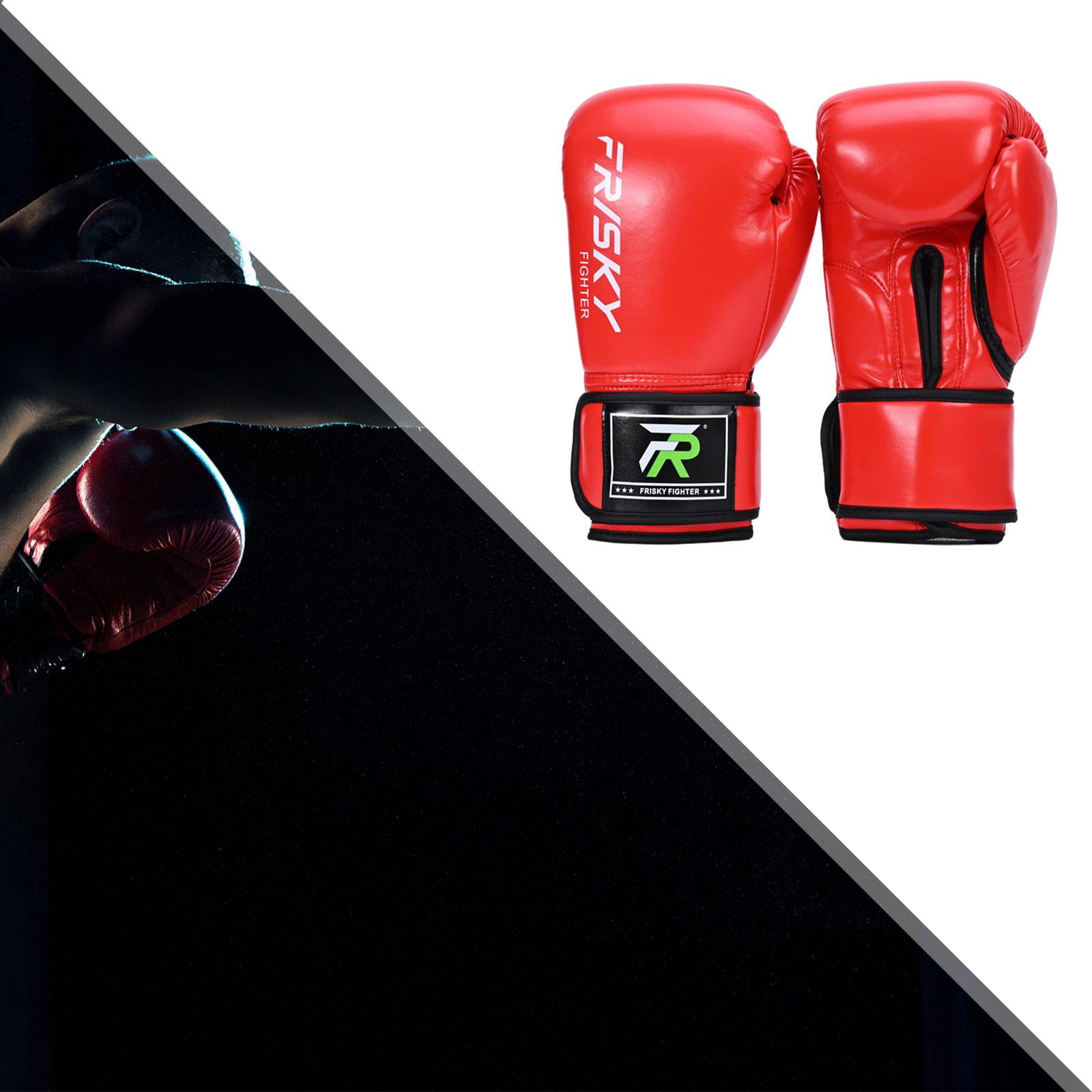 funtasica Boxing Gloves Boxing Equipment Kickboxing Gloves Punching Gloves Sparring Gloves for Sparring Karate Sanda, Workout Taekwondo red 10OZ