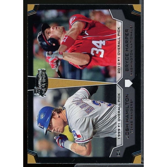 Josh Hamilton/Bryce Harper Card 2012 Bowman Draft Dual Top 10 Picks #HH