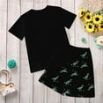 thumbnail image 5 of Baby Boy Pajamas Sleepwear Set Cartoon Tee Shorts 6-7 Years 7-8 Years 8-9 Years Lightweight Breathable Soft Cotton 2Pcs School Day Gift Ready (6-7 Years,Black), 5 of 6