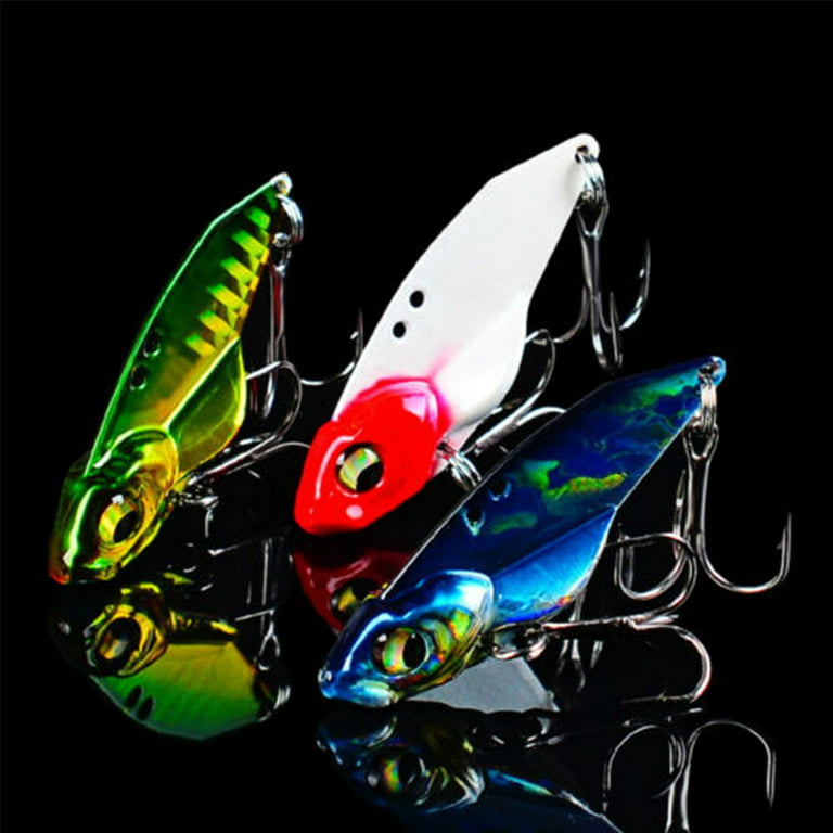 Top 5g/7g/10g/15g Bass Hook Spinning Baits 3D Eye Spoon Lure Jig Metal  Slice Fishing Metal VIB Lures Lead Casting COLOR A - 7G