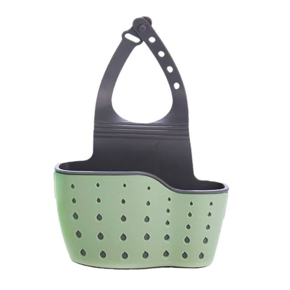 chaungfeng Kitchen Sink Caddy, Sponge Holder Plastic Soap Holder, Hanging Ajustable Strap Faucet Caddy with Drain Holes for Drying (3.3"x8.3")