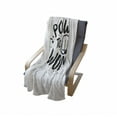 thumbnail image 4 of Feminist Soft Flannel Fleece Throw Blanket, Grungy Smudged Style Typography Power to Woman Words and Fist Print, Cozy Plush for Indoor and Outdoor Use, 50" x 70", Black and White, by Ambesonne, 4 of 6