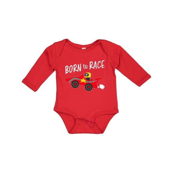 Inktastic Born to Race Red Race Car Boys or Girls Long Sleeve Baby Bodysuit