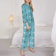 thumbnail image 3 of Honeii Cat Fish print Women's Pajama Sets Long Sleeve Button Down Sleepwear Nightwear Soft Pjs Lounge Sets-X-Large, 3 of 7