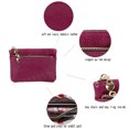 thumbnail image 3 of Monedero para mujer, cartera pequeña y corta, bolso para carné de conducir de piel suave, color morado, 3 of 5